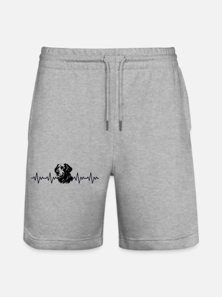 Golden Retriever EKG Herzschlag - Stanley/Stella Unisex Bio Joggingshorts Trainer  - Grau meliert