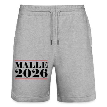 Malle 2026 - Stanley/Stella Trainer Unisex Organic Jogging Shorts - heather grey - Front - Nik (191cm) & Marisol (170cm)