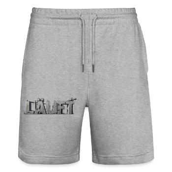Läuft – Monumentaler Humor - Stanley/Stella Unisex Bio Joggingshorts Trainer  - Grau meliert - Vorne - Nik (191cm) & Marisol (170cm)