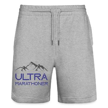 Ultra-Marathonläufer - Stanley/Stella Unisex Bio Joggingshorts Trainer  - Grau meliert - Vorne - Nik (191cm) & Marisol (170cm)