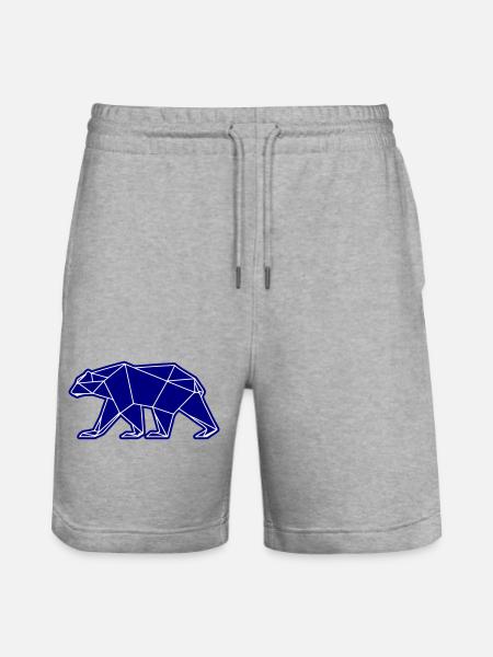 Polar Bear Polar Bear Polygon Icon - Stanley/Stella Trainer Unisex Organic Jogging Shorts - heather grey