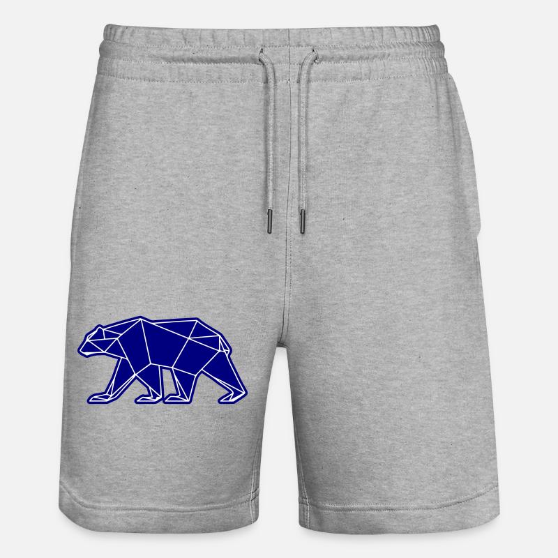 Eisbär Polar Bär Polygon Symbol - Stanley/Stella Unisex Bio Joggingshorts Trainer  - Grau meliert