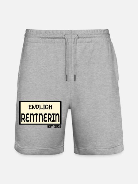Oma Rentnerin - Rente 2026 - Stanley/Stella Unisex Bio Joggingshorts Trainer - Grau meliert