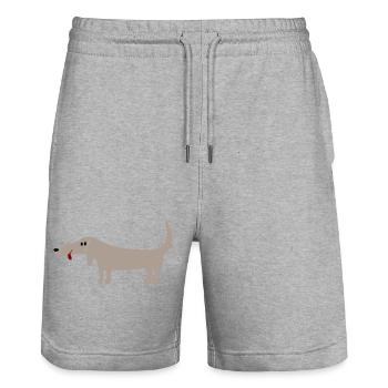 Teckel - Short de jogging bio TRAINER Stanley/Stella unisexe - gris chiné - Devant - Nik (191cm) & Marisol (170cm)