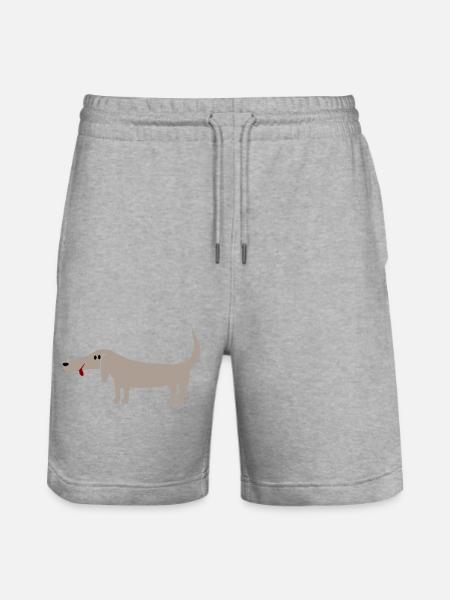 Dachshund - Stanley/Stella Trainer Unisex Organic Jogging Shorts - heather grey