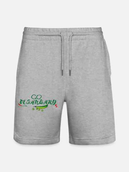Go Vegan January - Stanley/Stella Trainer Unisex Organic Jogging Shorts - heather grey