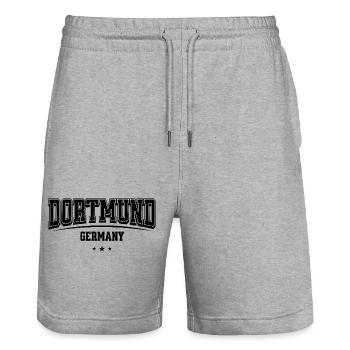 Dortmund City Statement Design - Stanley/Stella Unisex Bio Joggingshorts Trainer  - Grau meliert - Vorne - Nik (191cm) & Marisol (170cm)