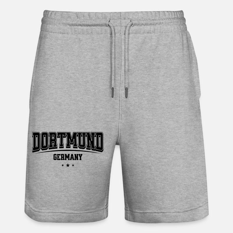Dortmund City Statement Design - Stanley/Stella Unisex Bio Joggingshorts Trainer  - Grau meliert