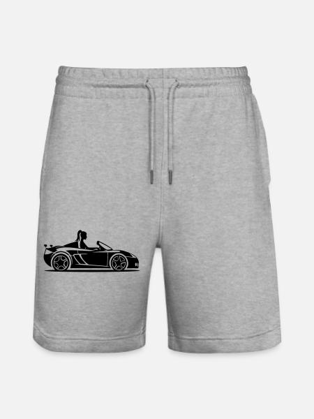 Cabrio Auto Pkw Frau - Stanley/Stella Unisex Bio Joggingshorts Trainer - Grau meliert