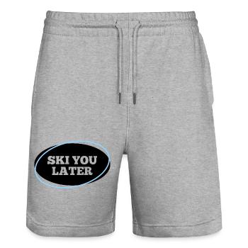 Ski You Later – Lustiger Skifahrer Spruch - Stanley/Stella Unisex Bio Joggingshorts Trainer  - Grau meliert - Vorne - Nik (191cm) & Marisol (170cm)