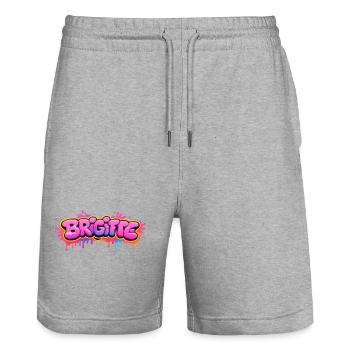  LIAM GRAFFITI NAME FOR PERFECT GIFT PRINTABLE on  - Short de jogging bio TRAINER Stanley/Stella unisexe - gris chiné - Devant - Nik (191cm) & Marisol (170cm)