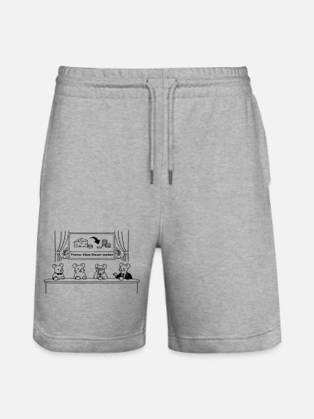 Mouse Mice Cheese Tax Lower - Stanley/Stella Trainer Unisex Organic Jogging Shorts - heather grey