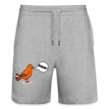 Thank you - Stanley/Stella Trainer Unisex Organic Jogging Shorts - heather grey - Front - Nik (191cm) & Marisol (170cm)