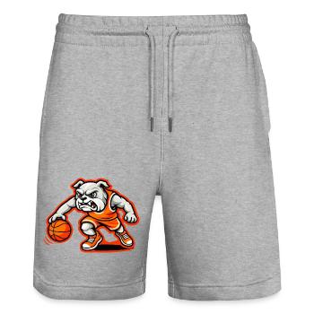 Mascotte de dribble puissant du basketball des Bulldogs - Short de jogging bio TRAINER Stanley/Stella unisexe - gris chiné - Devant - Nik (191cm) & Marisol (170cm)