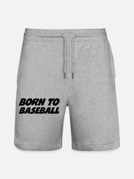 Born to Baseball - Stanley/Stella Trainer Unisex Organic Jogging Shorts - heather grey