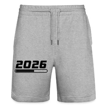 2026 Loading - Stanley/Stella Trainer Unisex Organic Jogging Shorts - heather grey - Front - Nik (191cm) & Marisol (170cm)