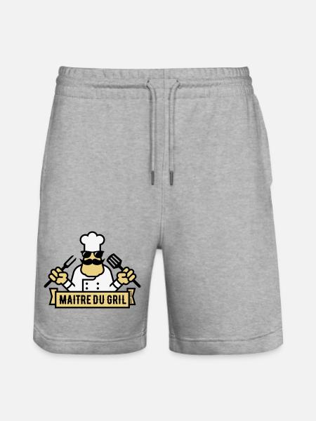 Grill Master (Grill / BBQ / BBQ / 3C) - Stanley/Stella Trainer Unisex Organic Jogging Shorts - heather grey