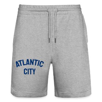 Atlantic City - Est. 1854 - New Jersey - USA - Stanley/Stella Unisex Bio Joggingshorts Trainer  - Grau meliert - Vorne - Nik (191cm) & Marisol (170cm)
