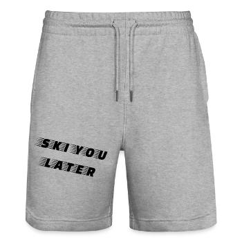 SKI YOU LATER – Funny ski saying - Stanley/Stella Trainer Unisex Organic Jogging Shorts - heather grey - Front - Nik (191cm) & Marisol (170cm)