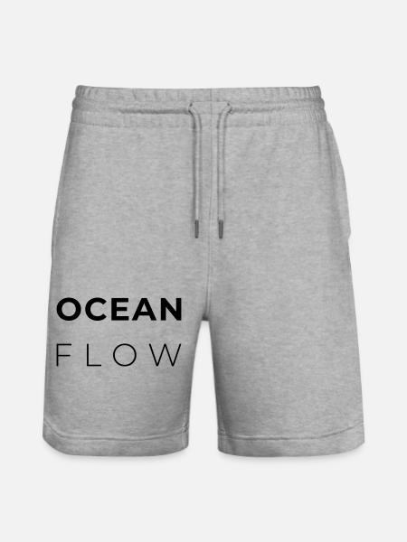 OCEAN FLOW – Minimalistisches Atlantikdesign - Stanley/Stella Unisex Bio Joggingshorts Trainer  - Grau meliert