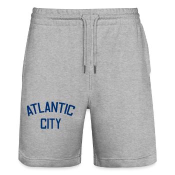 Atlantic City - Est. 1854 - New Jersey - USA - Stanley/Stella Unisex Bio Joggingshorts Trainer  - Grau meliert - Vorne - Nik (191cm) & Marisol (170cm)