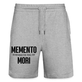 Memento Mori – Remember You Will Die - Stanley/Stella Trainer Unisex Organic Jogging Shorts - heather grey - Front - Nik (191cm) & Marisol (170cm)
