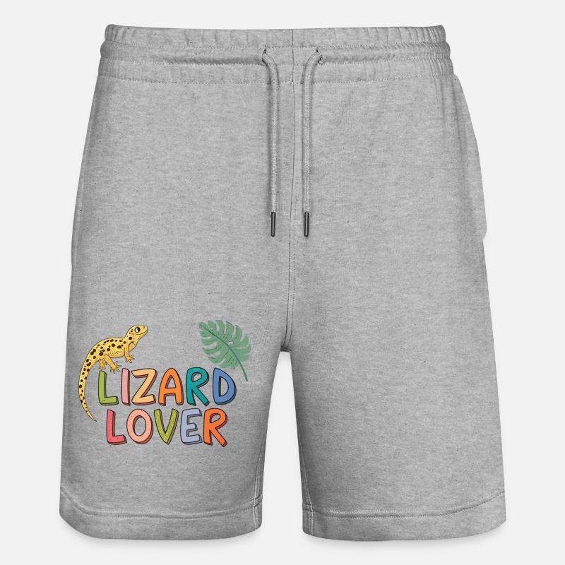 Lizard Lover Couleurs - Short de jogging bio TRAINER Stanley/Stella unisexe - gris chiné