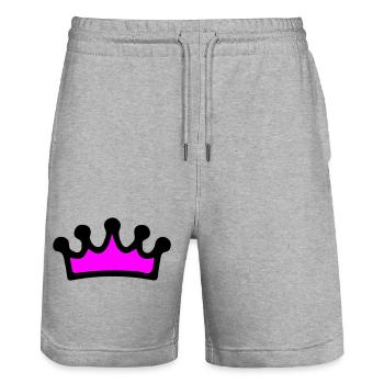 Krone Comic - Stanley/Stella Unisex Bio Joggingshorts Trainer  - Grau meliert - Vorne - Nik (191cm) & Marisol (170cm)