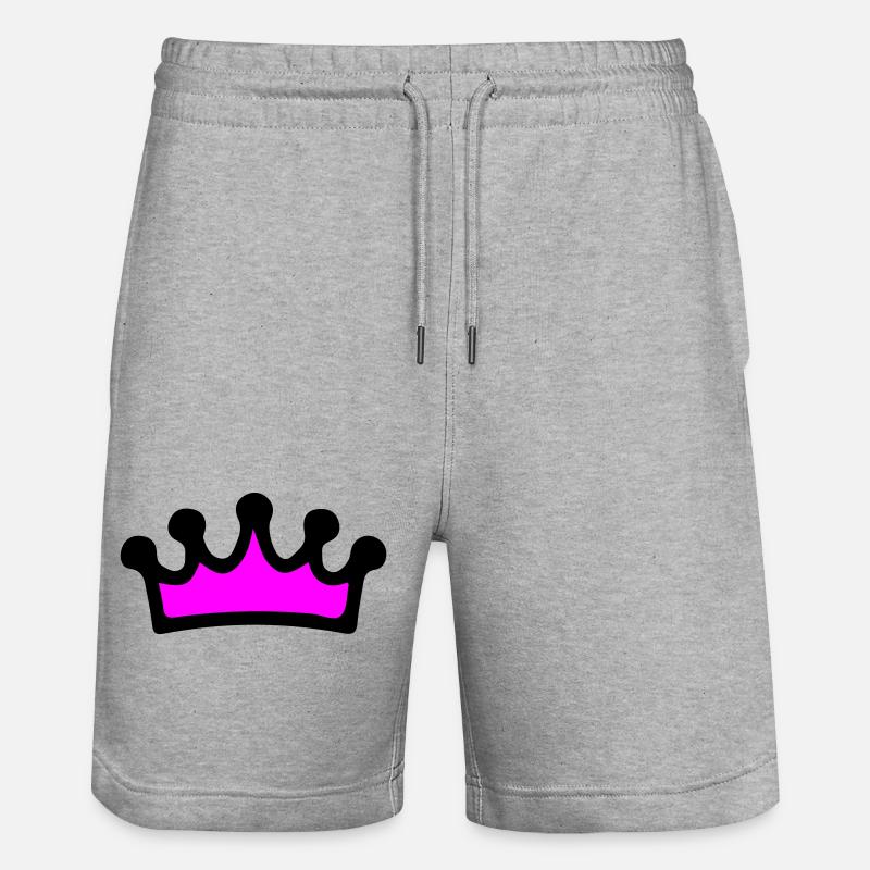 Krone Comic - Stanley/Stella Trainer Unisex Organic Jogging Shorts - heather grey