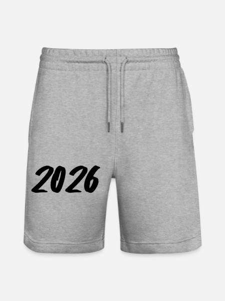 Year 2026 Brushstroke - Stanley/Stella Trainer Unisex Organic Jogging Shorts - heather grey