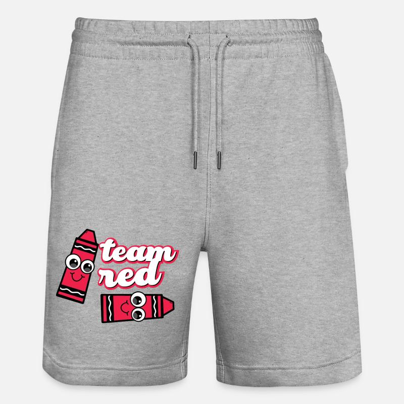 Crayons Joyeux de l’équipe rouge - Short de jogging bio TRAINER Stanley/Stella unisexe - gris chiné