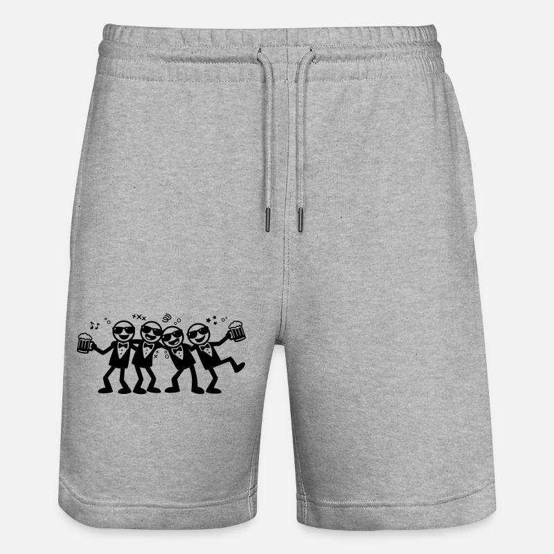 Bière du groupe d’amis du marié - Short de jogging bio TRAINER Stanley/Stella unisexe - gris chiné