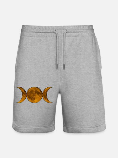 Triple Moon Wicca - Goddess in Gold - Stanley/Stella Trainer Unisex Organic Jogging Shorts - heather grey