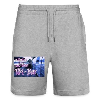 Nuit au Tiki Bar - Short de jogging bio TRAINER Stanley/Stella unisexe - gris chiné - Devant - Nik (191cm) & Marisol (170cm)