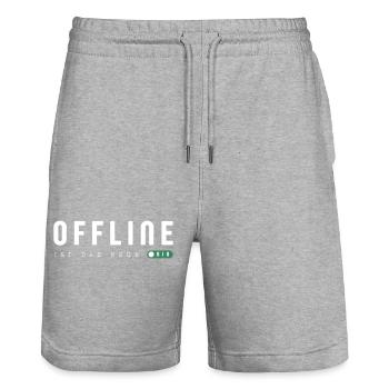 Offline is the new bio - Stanley/Stella Trainer Unisex Organic Jogging Shorts - heather grey - Front - Nik (191cm) & Marisol (170cm)