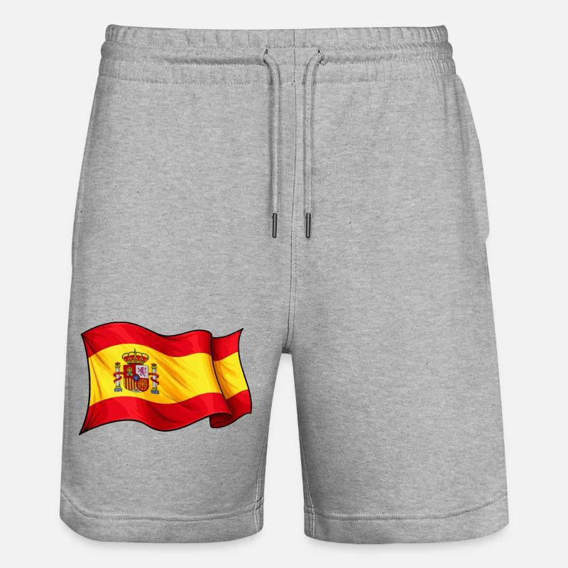 Conception des ondes du drapeau espagnol - Short de jogging bio TRAINER Stanley/Stella unisexe - gris chiné