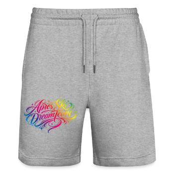 Après Ski Dream Team Coloré - Short de jogging bio TRAINER Stanley/Stella unisexe - gris chiné - Devant - Nik (191cm) & Marisol (170cm)