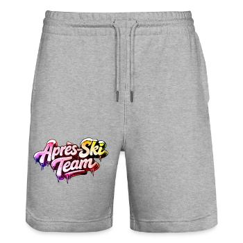 Après Ski Team Bunt - Stanley/Stella Trainer Unisex Organic Jogging Shorts - heather grey - Front - Nik (191cm) & Marisol (170cm)