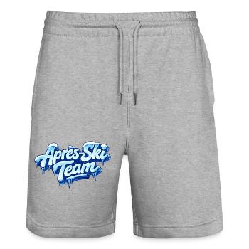 Après Ski Team Party - Stanley/Stella Trainer Unisex Organic Jogging Shorts - heather grey - Front - Nik (191cm) & Marisol (170cm)