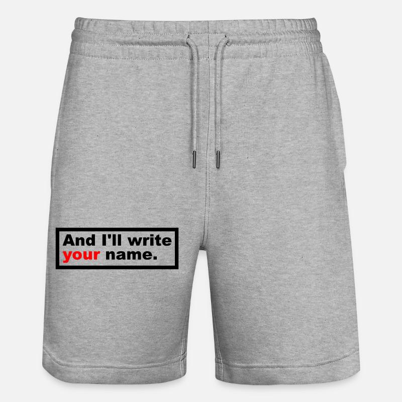 Et j’écrirai ton nom. - Short de jogging bio TRAINER Stanley/Stella unisexe - gris chiné