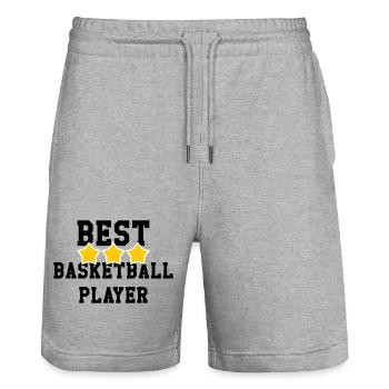 Meilleur basketteur du monde – champion sportif  - Short de jogging bio TRAINER Stanley/Stella unisexe - gris chiné - Devant - Nik (191cm) & Marisol (170cm)