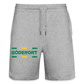 Söderort - Stockholm - Short de jogging bio TRAINER Stanley/Stella unisexe - gris chiné - Devant - Nik (191cm) & Marisol (170cm)