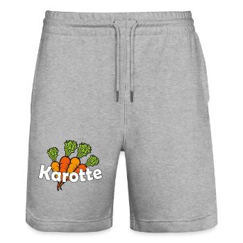 Carrot - Stanley/Stella Trainer Unisex Organic Jogging Shorts - heather grey - Front - Nik (191cm) & Marisol (170cm)