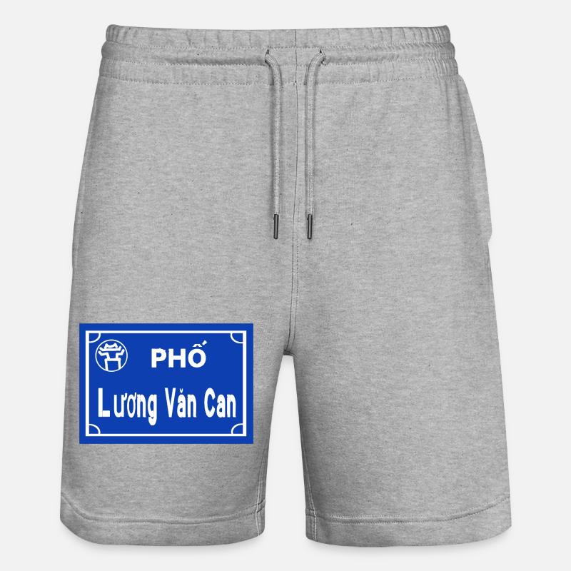 Panneau routier Hanoï Vietnam - Short de jogging bio TRAINER Stanley/Stella unisexe - gris chiné