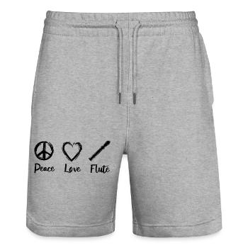 J’adore les flûtes - Short de jogging bio TRAINER Stanley/Stella unisexe - gris chiné - Devant - Nik (191cm) & Marisol (170cm)