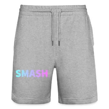 Tennis & Padel Smash Design for Players - Stanley/Stella Trainer Unisex Organic Jogging Shorts - heather grey - Front - Nik (191cm) & Marisol (170cm)