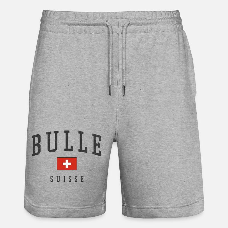 Emblème Bulle Suisse - Short de jogging bio TRAINER Stanley/Stella unisexe - gris chiné