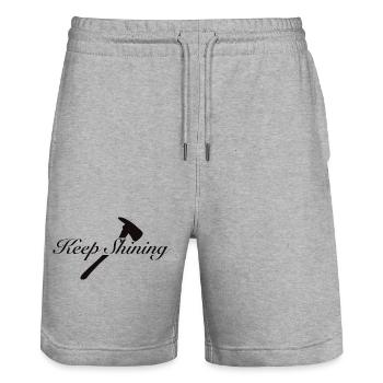 Keep Shining - Stanley/Stella Trainer Unisex Organic Jogging Shorts - heather grey - Front - Nik (191cm) & Marisol (170cm)