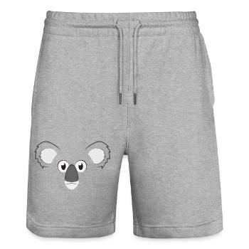 Süßes Koala-Gesicht Kawaii Faules DIY-Tierkostüm - Stanley/Stella Unisex Bio Joggingshorts Trainer  - Grau meliert - Vorne - Nik (191cm) & Marisol (170cm)
