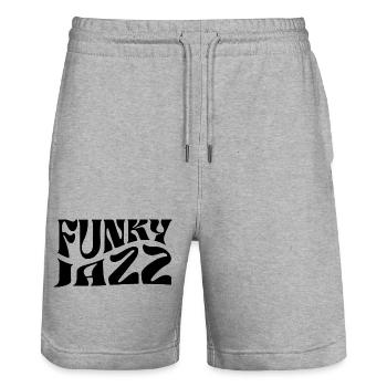 Funky Jazz Musik-Logo-Design - Stanley/Stella Unisex Bio Joggingshorts Trainer  - Grau meliert - Vorne - Nik (191cm) & Marisol (170cm)